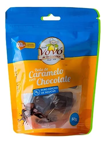 Bala de caramelo com chocolate